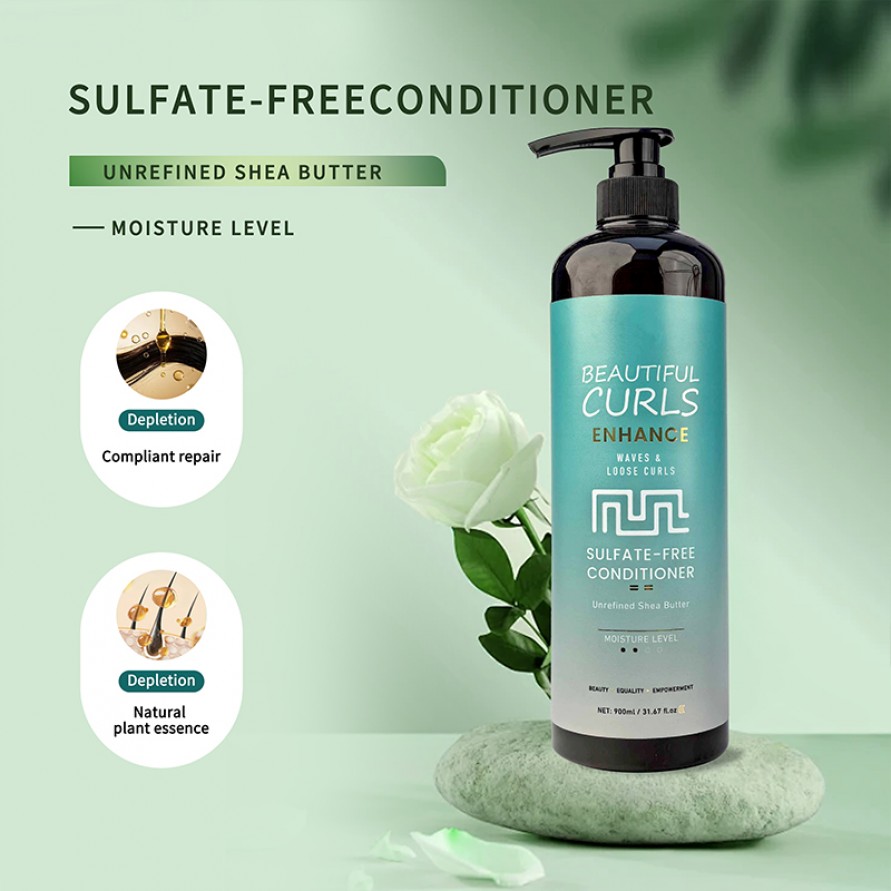 Organic Hair Care Treatment Set Sulfate-Free Curly Hair Shampoo and Curl Conditioner Organic Hair Care Treatment Set Sulfate-Free Curly Hair Shampoo and Curl Conditioner