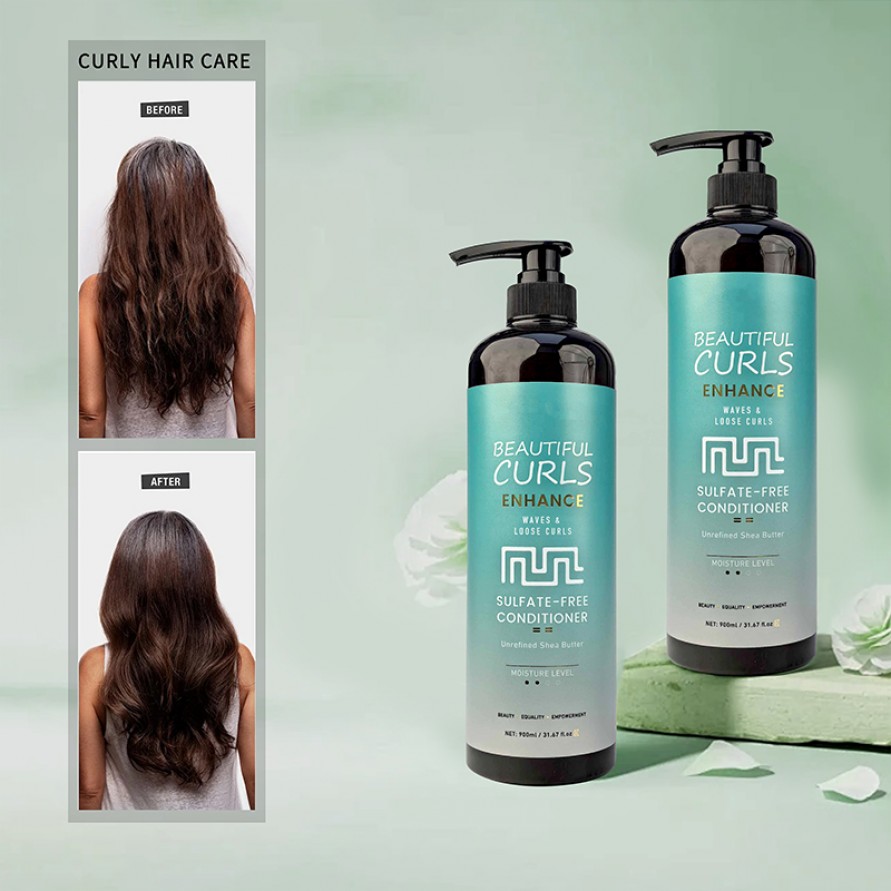 Organic Hair Care Treatment Set Sulfate-Free Curly Hair Shampoo and Curl Conditioner Organic Hair Care Treatment Set Sulfate-Free Curly Hair Shampoo and Curl Conditioner