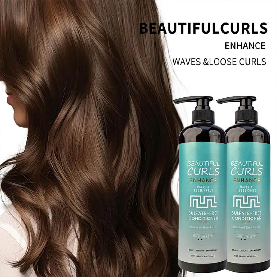 Organic Hair Care Treatment Set Sulfate-Free Curly Hair Shampoo and Curl Conditioner Organic Hair Care Treatment Set Sulfate-Free Curly Hair Shampoo and Curl Conditioner
