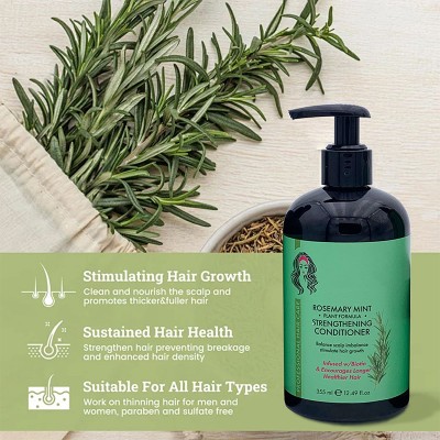 Rosemary Mint Hair Care Set Strengthening Shampoo Hair Oil Hair Mask Deep Nourish Smooth