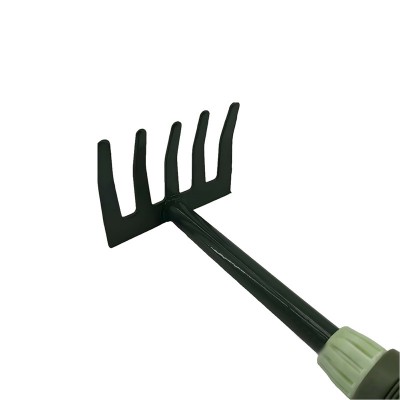 Carbon steel five-tine green garden hand rake