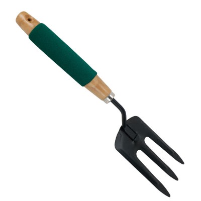 High-carbon steel three-pronged garden rake