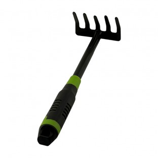 Industrial-grade plastic handle garden rake