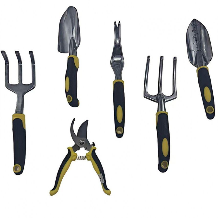 Heavy-duty alloy gardening tool set