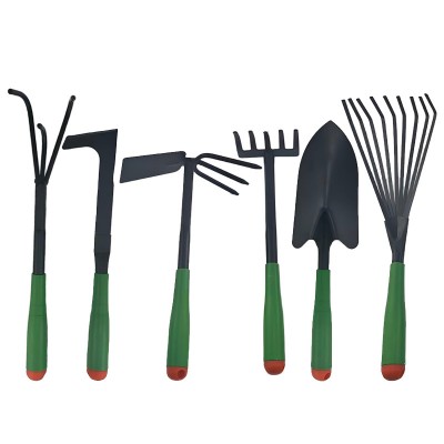 Stainless steel gardening six-piece hand tool set