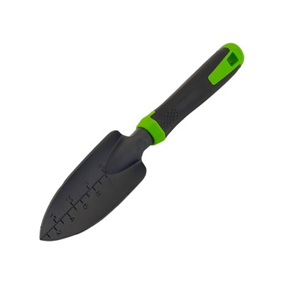 Wooden-handled pointed gardening shovel