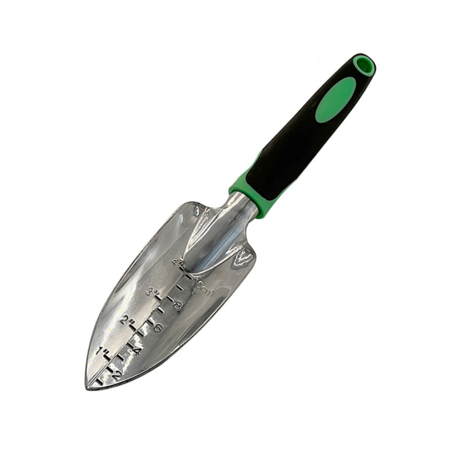 Garden trowel with plastic handle