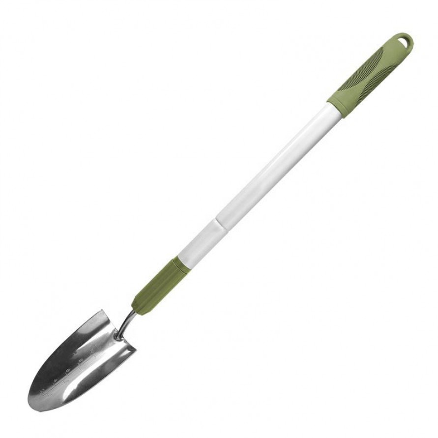 Gardening hand trowel with plastic handle