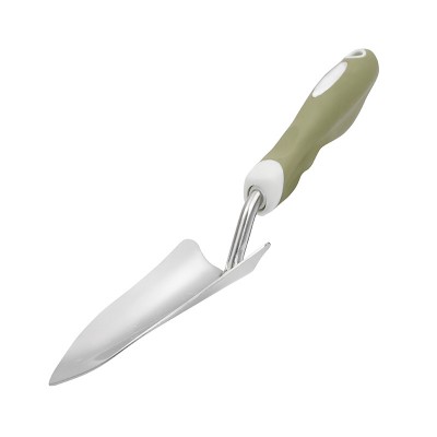 Gardening trowel with non-slip rubber grip