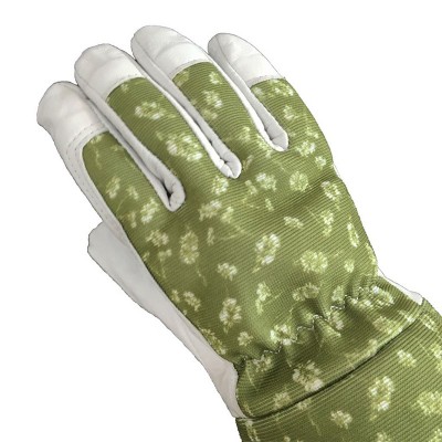 Long-sleeved printed goatskin gardening gloves