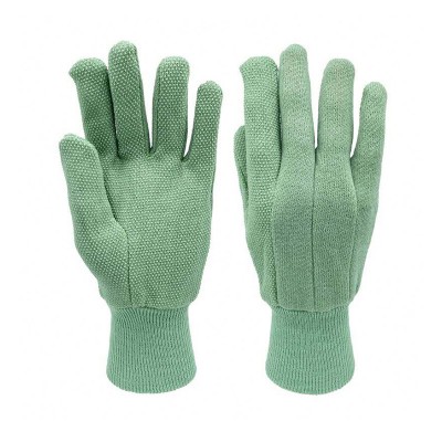 Soft cotton knitted PVC dotted gardening gloves