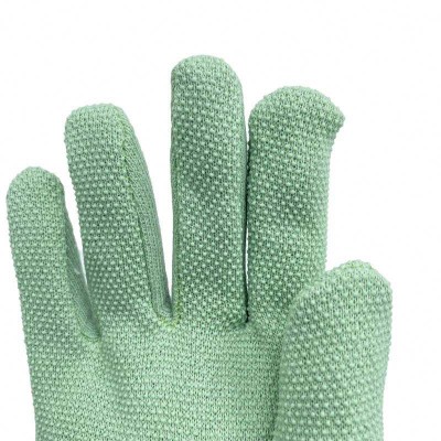 Soft cotton knitted PVC dotted gardening gloves