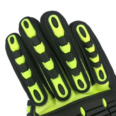 Heavy-duty impact-resistant nitrile-coated safety gloves