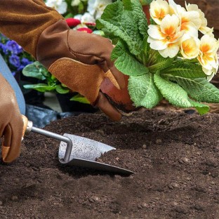 High-protection long leather gardening gloves