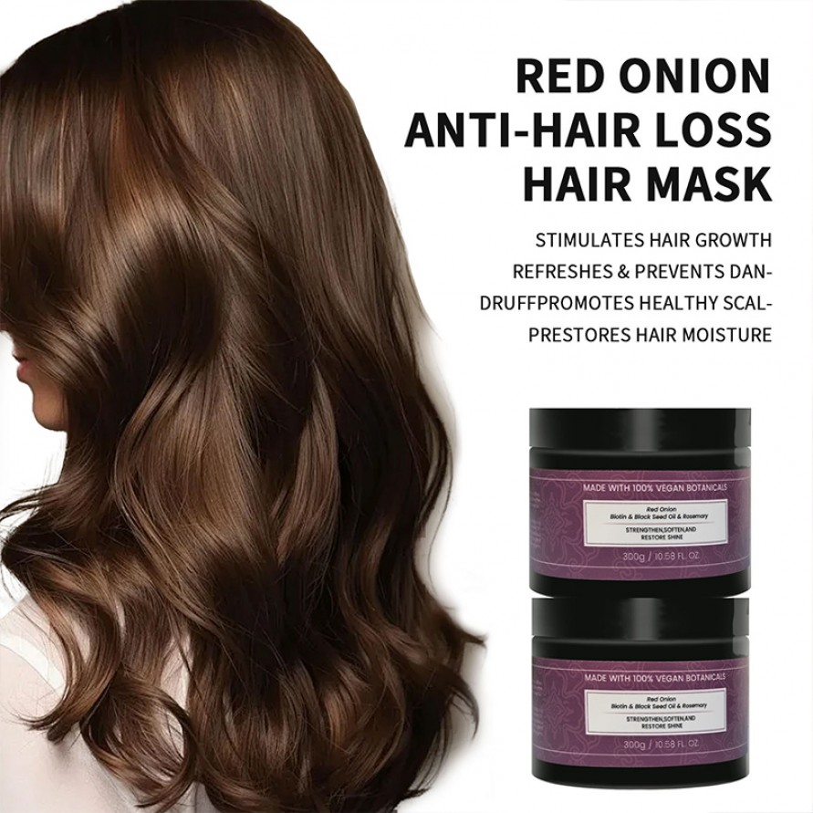 300ml Sulfate-Free Natural Vegan Cream Hair Mask Set Red Onion Seed Oil Gel 300ml Sulfate-Free Natural Vegan Cream Hair Mask Set Red Onion Seed Oil Gel