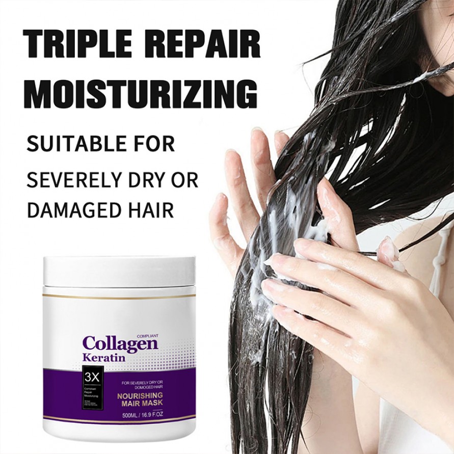 Collagen Keratin Hair Repair Mask for Damaged Hair Nourishing Intensive Care Collagen Keratin Hair Repair Mask for Damaged Hair Nourishing Intensive Care