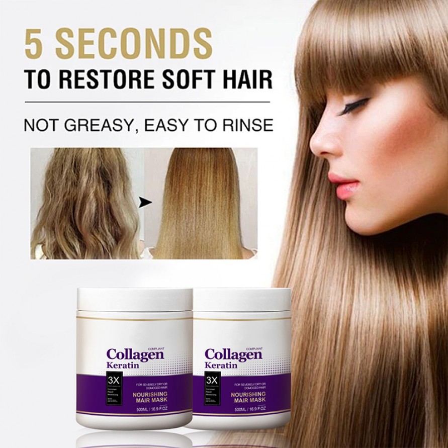 Collagen Keratin Hair Repair Mask for Damaged Hair Nourishing Intensive Care Collagen Keratin Hair Repair Mask for Damaged Hair Nourishing Intensive Care
