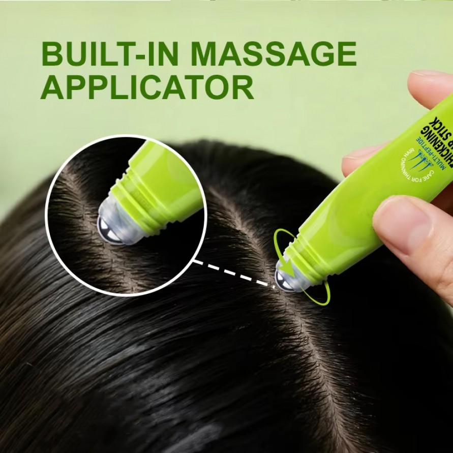 Peptide Roll-On Scalp Treatment Serum for Hair Density, Anti-Hair Loss, Smooth Frizz, Volume & Shine, Portable Peptide Roll-On Scalp Treatment Serum for Hair Density, Anti-Hair Loss, Smooth Frizz, Volume & Shine, Portable